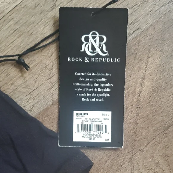 Rock & Republic Black Cold Shoulder Top with Stud Accents - Picture 3 of 7